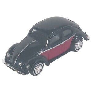 Busch VW Volkswagon Beetle Sedan Diecast Split Window HO 1:87 Scale Black/Red